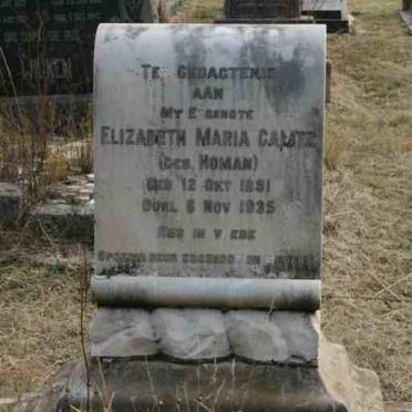 CALITZ Elizabeth Maria nee HOMAN 1891-1935