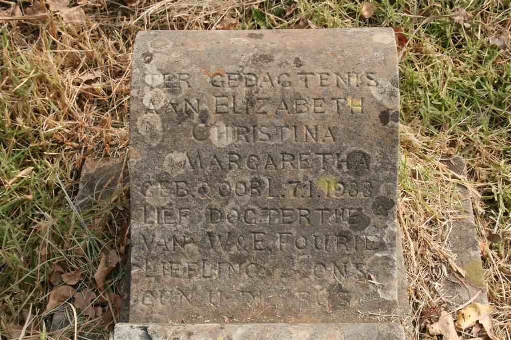 FOURIE Elizabeth Christina Margaretha 1938-1938