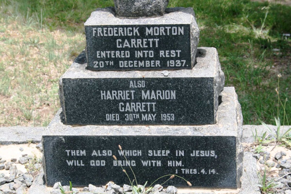 GARRETT Frederick Morton -1937 & Harriet Marion -1953