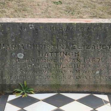 HATTINGH Maria Christina Elizabeth 1867-1939