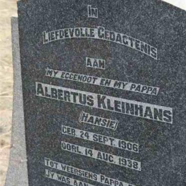 KLEINHANS Albertus 1906-1938