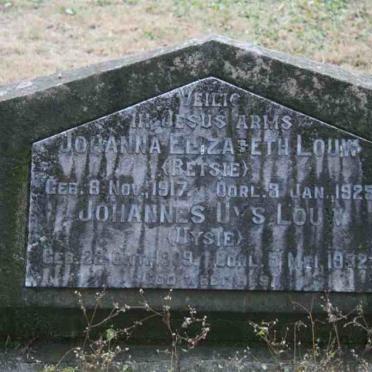 LOUW Johanna Elizabeth 1917-1925 :: LOUW Johannes Uys 1909-1932