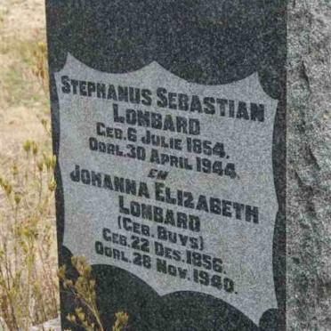 LOMBARD Stephanus Sebastian 1854-1944 &amp; Johanna Elizabet BUYS 1856-1940