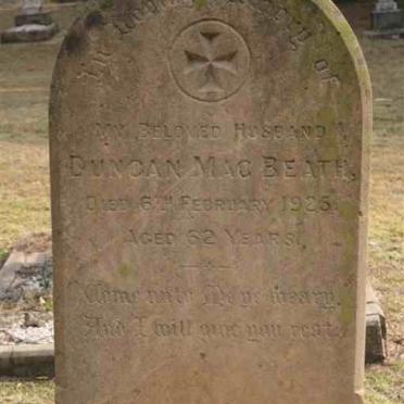 MACBEATH Duncan -1925