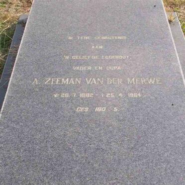 MERWE A. Zeeman, van der 1882-1964
