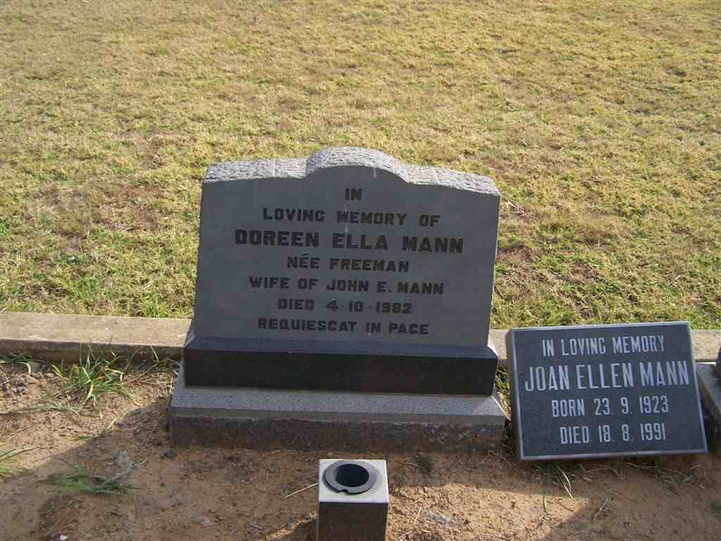 MANN Doreen Ella nee FREEMAN -1982