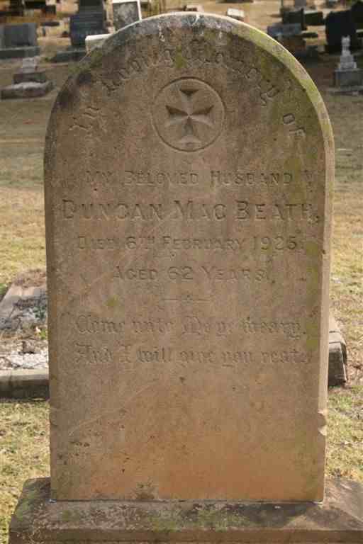 MACBEATH Duncan -1925