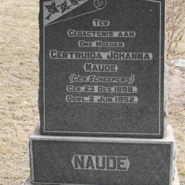 NAUDE Gertruida Johanna nee SCHEEPERS 1898-1952