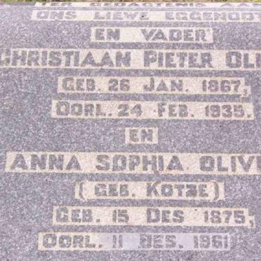OLIVIER Christiaan Pieter 1867-1935 &amp; Anna Sophia KOTZE 1875-1961