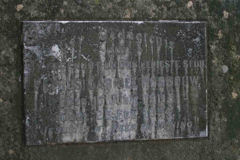 ROSSOUW Petrus Gabriel 1911-1934