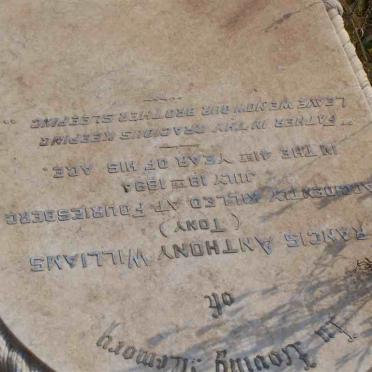 WILLIAMS Francis Anthony -1894