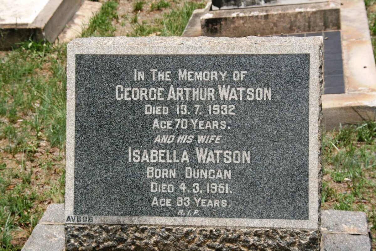 WATSON George Arthur -1932 & Isabella DUNCAN -1951