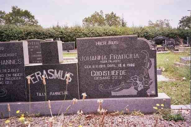 ERASMUS Johanna Francina nee VILJOEN 1918-1986