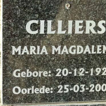 CILLIERS Maria Magdalena 1920-2009