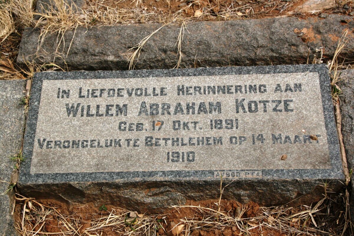 KOTZE Willem Abraham 1891-1910