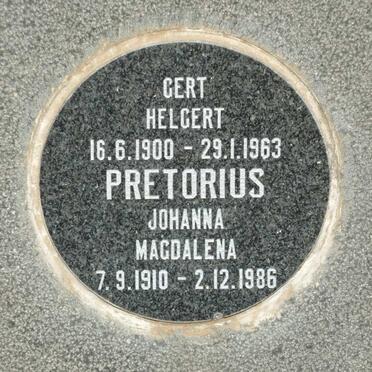 PRETORIUS Gert Helgert 1900-1963 &amp; Johanna Magdalena 1910-1986