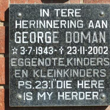 DOMAN George 1943-2002