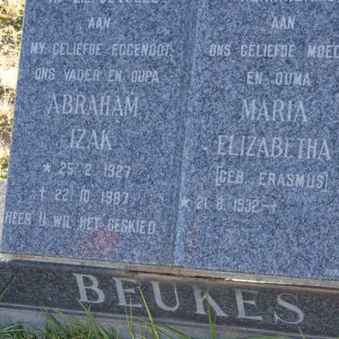 BEUKES Abraham Izak 1927-1987 &amp; Maria Elizabetha ERASMUS 1932-