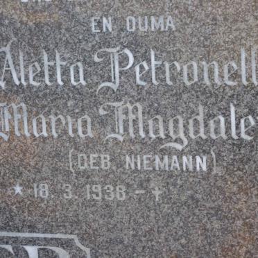 DEVENTER  Aletta Petronella Maria Magdalena, van nee NIEMANN 1938-