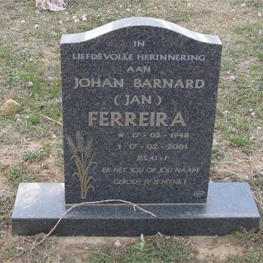 FERREIRA Johan Barnard 1948-2001