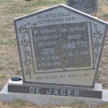 JAGER Jopie, de 1946-1999 &amp; Annette 1948-