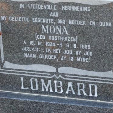 LOMBARD Mona nee OOSTHUIZEN 1934-1985