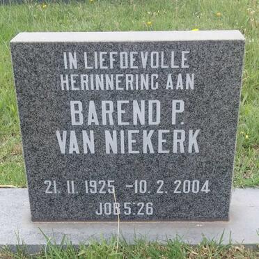 NIEKERK Barend P., van 1925-2004