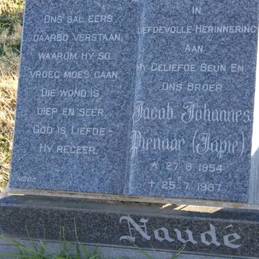 NAUDÉ Jacob Johannes Pienaar 1954-1987