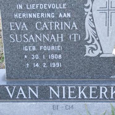 NIEKERK Eva Catrina Susannah nee FOURIE 1908-1991
