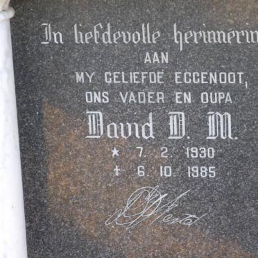 VENTER David D.M. 1930-1985
