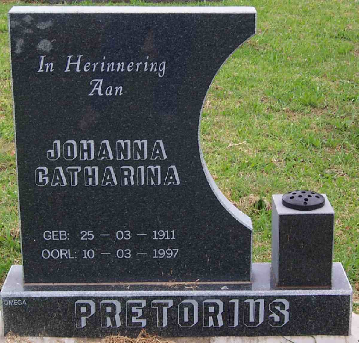 PRETORIUS Johanna Catharina 1911-1997