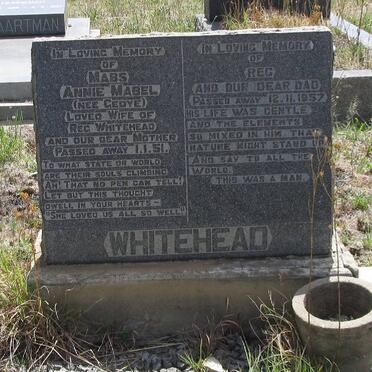 WHITEHEAD Reg -1957 &amp; Annie Mabel GEDYE -1951