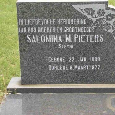 PIETERS Salomina M. neé STEYN 1888-1977