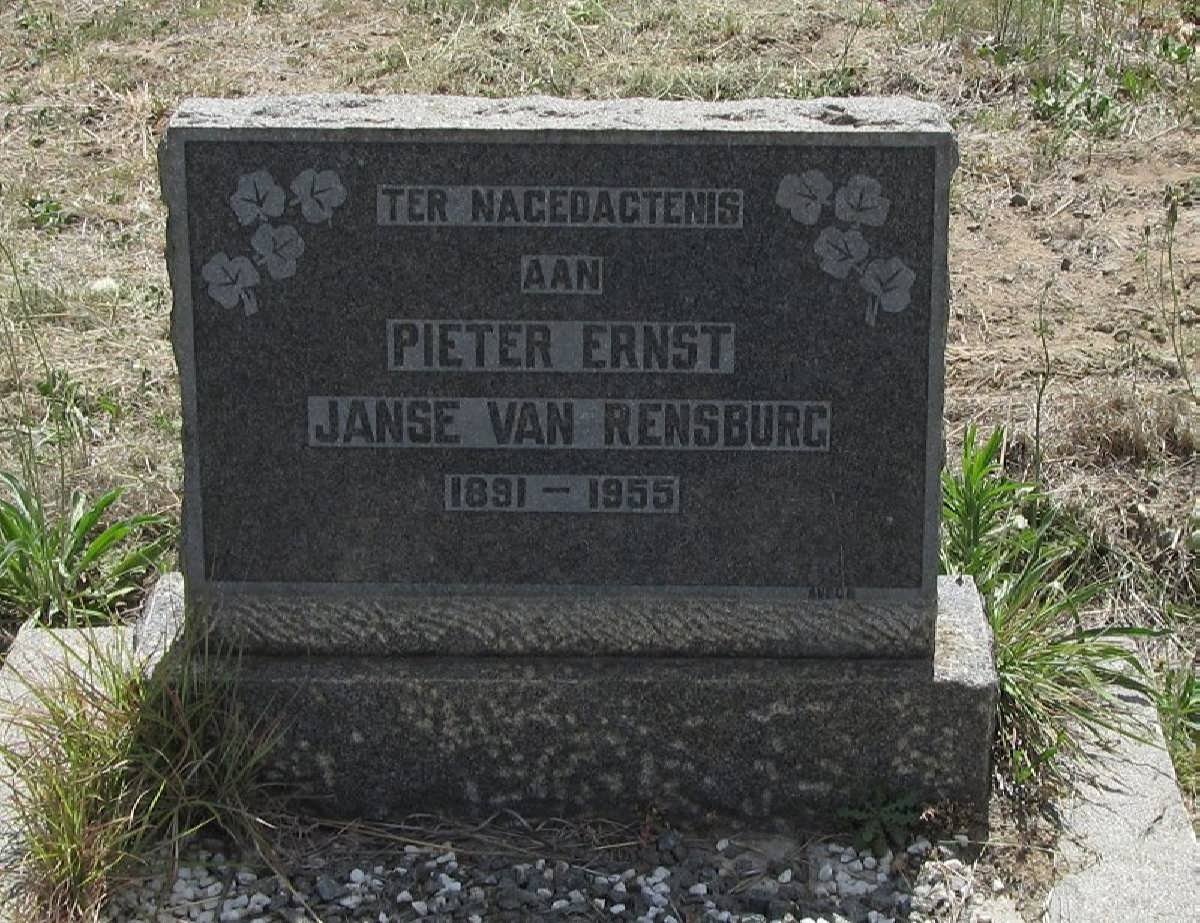 RENSBURG Pieter Ernst, Janse van 1891-1955