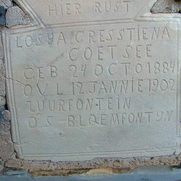 COETSEE Losya Cresstiena 1884-1902