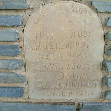 KLOPPER A.H.J.E. 1896-1901