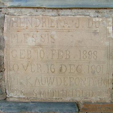 PLESSIS Hendriena J., du 1898-1901