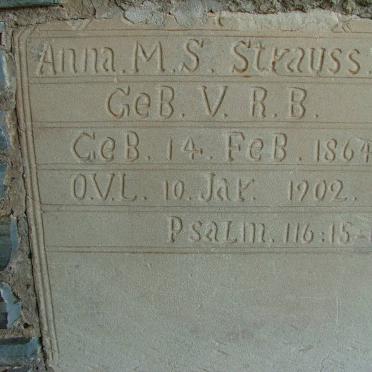 STRAUSS Anna M.S. nee V.R.B. 1864-1902