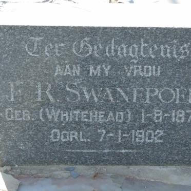 SWANEPOEL F.R. nee WHITEHEAD 1870-1902