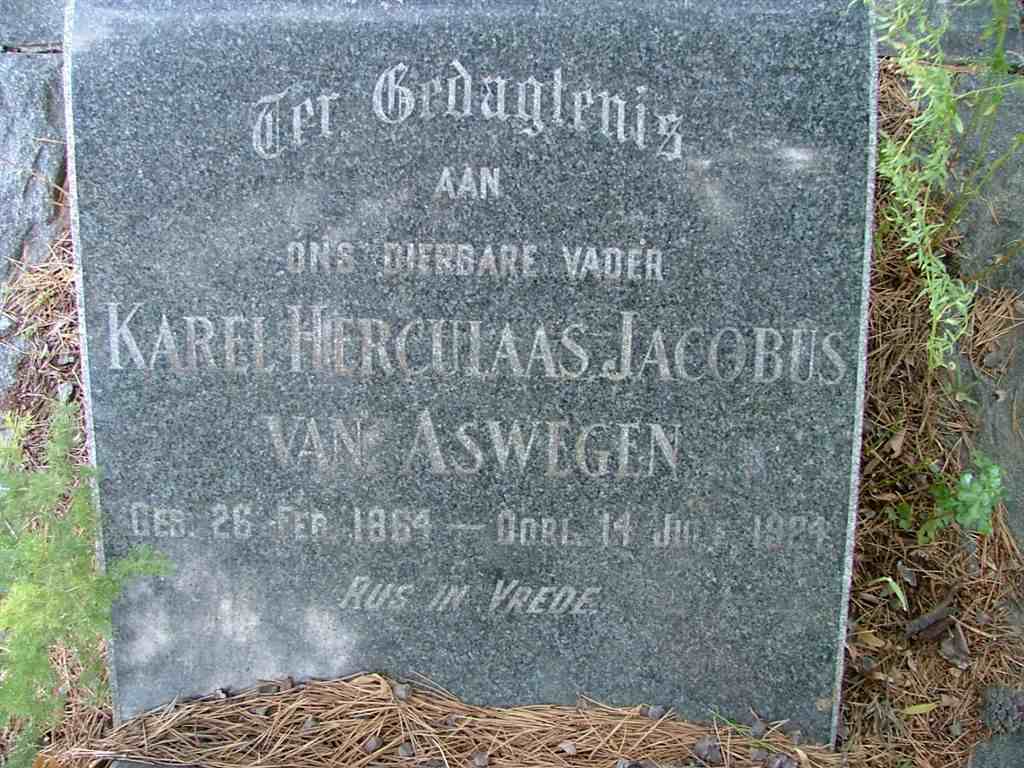 ASWEGEN Karel Herculaas Jacobus, van 1864-1924