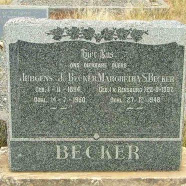 BECKER Jurgens J. 1894-1950 &amp; Margaretha S. V. RENSBURG 1897-1948