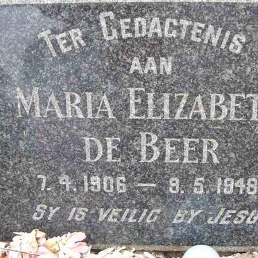BEER Maria Elizabeth, de 1906-1948