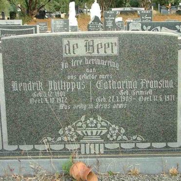 BEER Hendrik Philippus, de 1901-1972 &amp; Catharina Fransina GRIMSELL 1909-1971