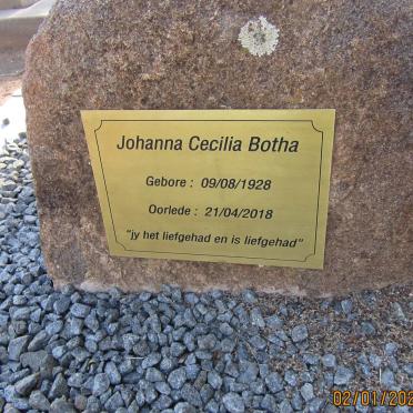 BOTHA Thomas P. A. L. 1921-1990 &amp; Johanna Cecilia 1928-2018