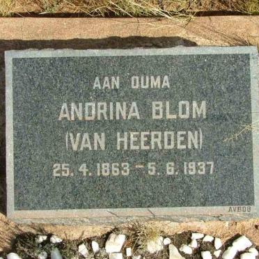 BLOM Andrina nee VAN HEERDEN 1863-1937