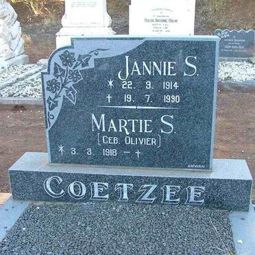 COETZEE Jannie S. 1914-1990 &amp; Martie S. OLIVIER 1918-