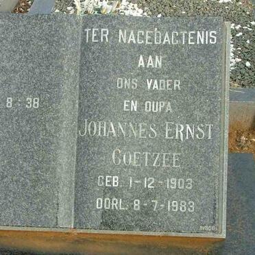 COETZEE Johannes Ernst 1903-1983