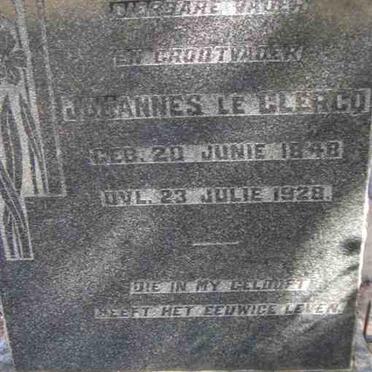 CLERCQ Johannes, le 1848-1928