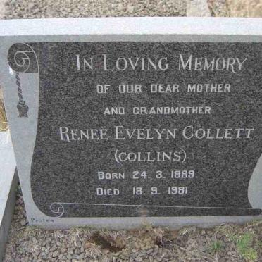 COLLETT Renee Evelyn nee COLLINS 1889-1981