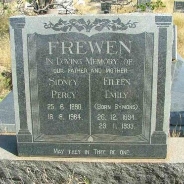 FREWEN Sidney Percy 1890-1964 &amp; Eileen Emily SYMONS 1894-1933